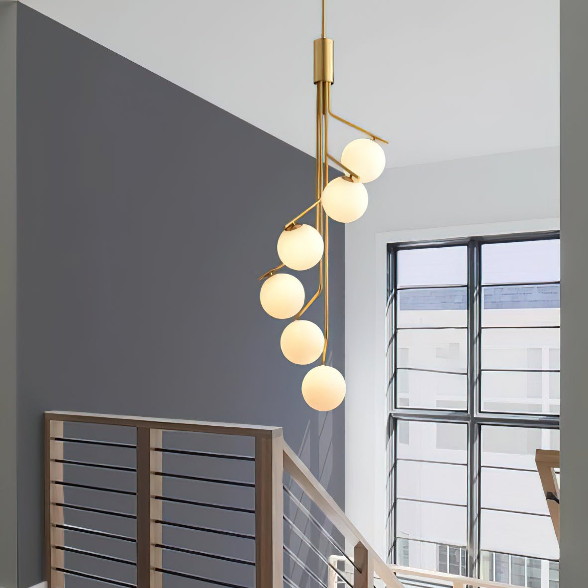 Solivine Kronleuchter Gold Ast Kugel LED