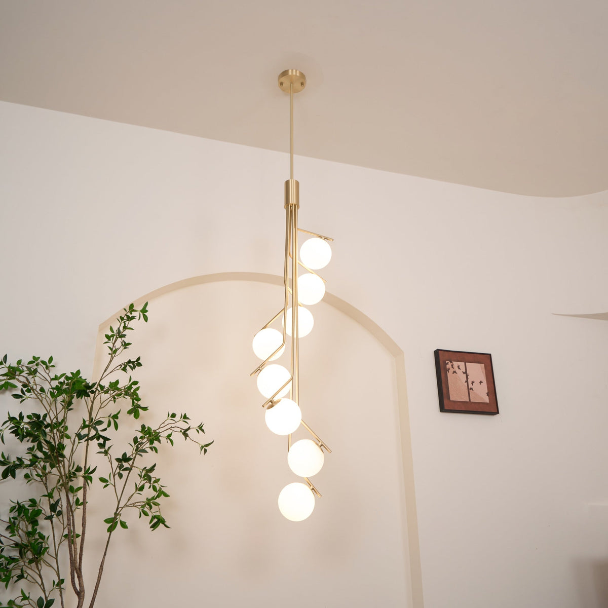 Solivine Kronleuchter Gold Ast Kugel LED
