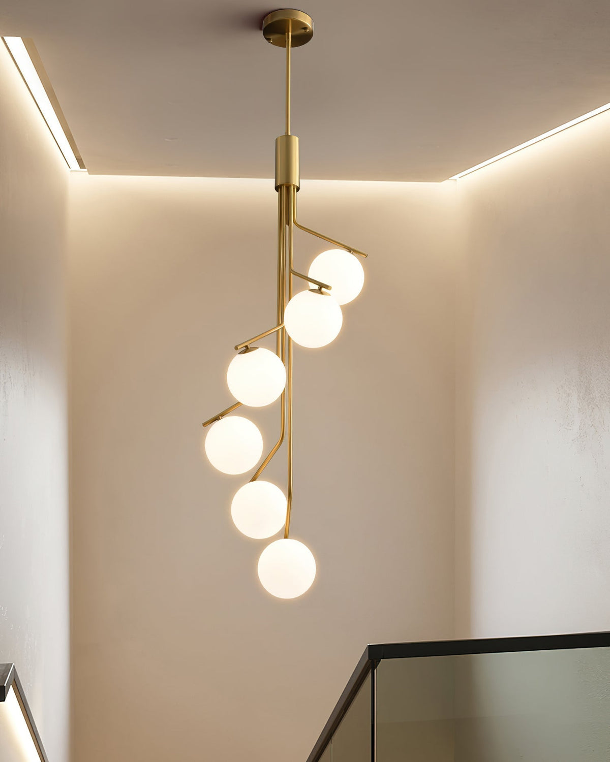 Solivine Kronleuchter Gold Ast Kugel LED