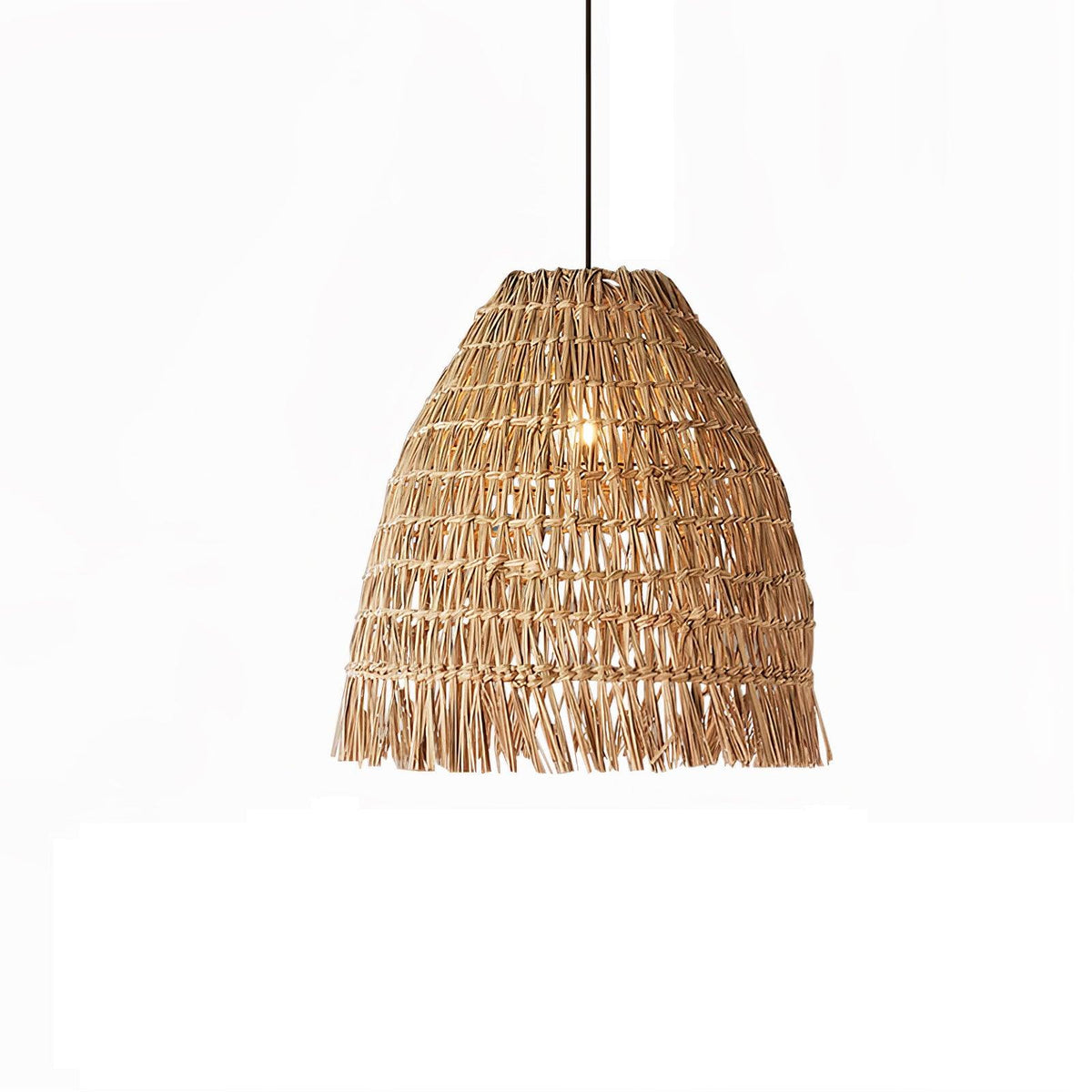 Wickora Vintage Pendelleuchte in dunklem Naturrattan &