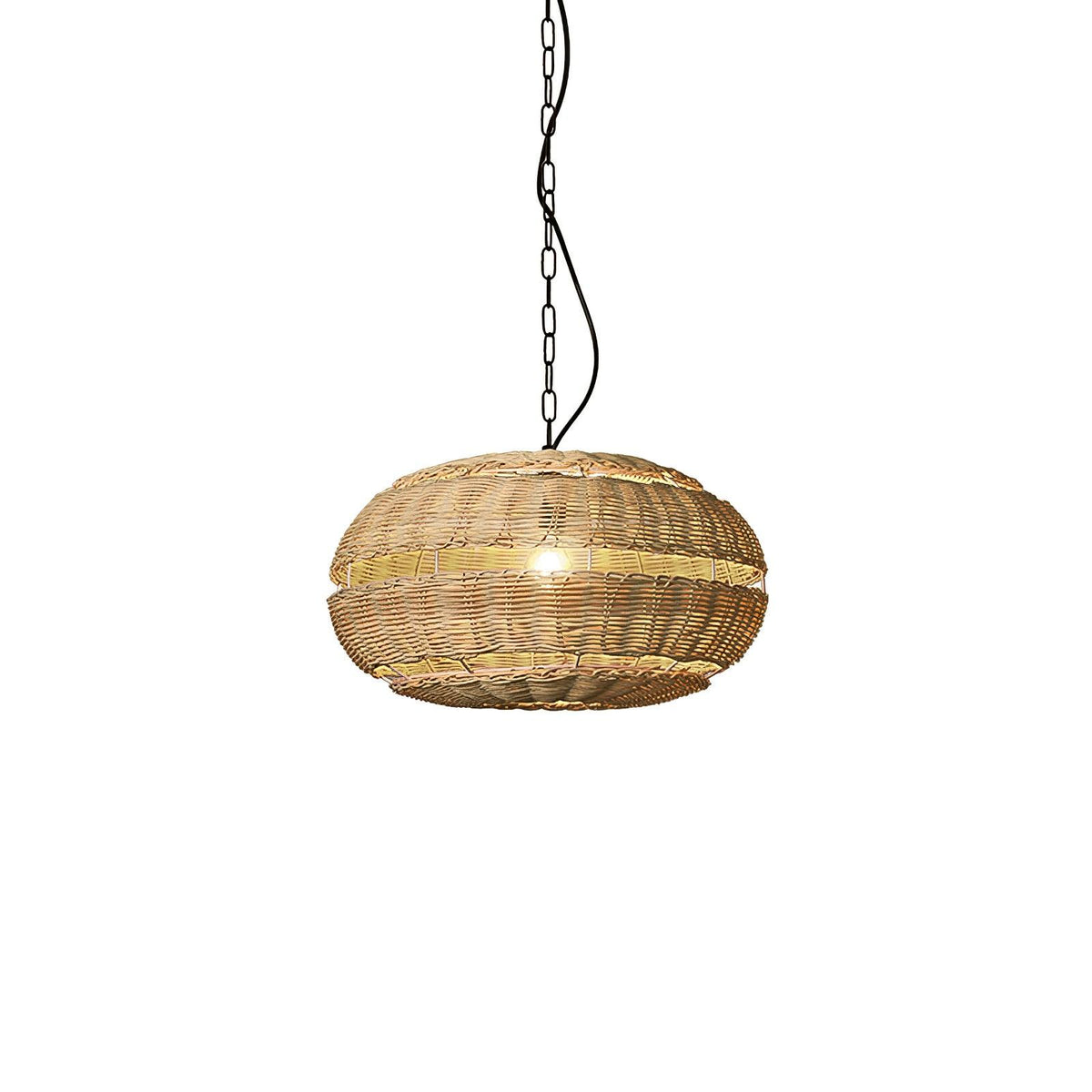 Wickora Vintage Pendelleuchte in dunklem Naturrattan &