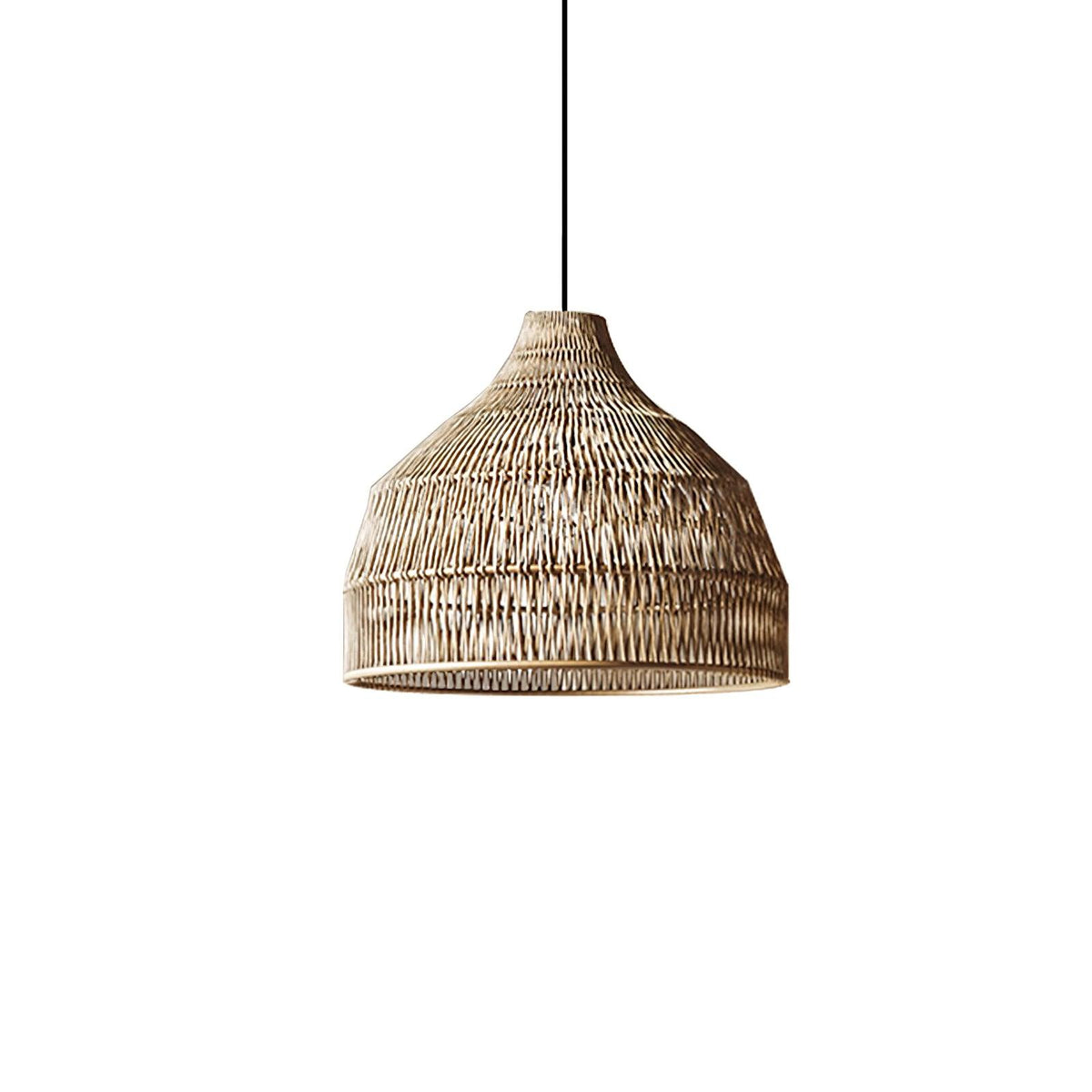 Wickora Vintage Pendelleuchte in dunklem Naturrattan &