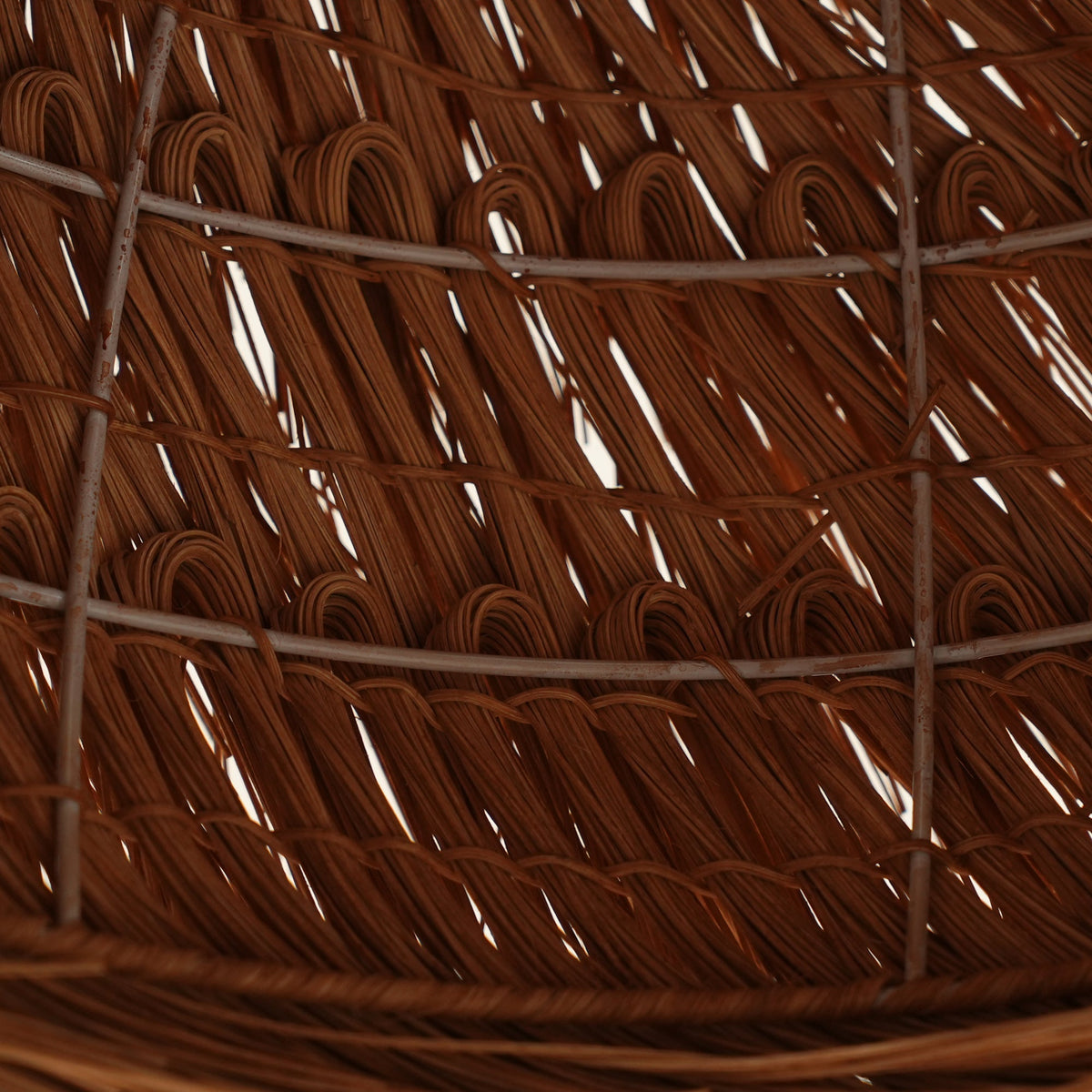 Wickora Vintage Pendelleuchte in dunklem Naturrattan &