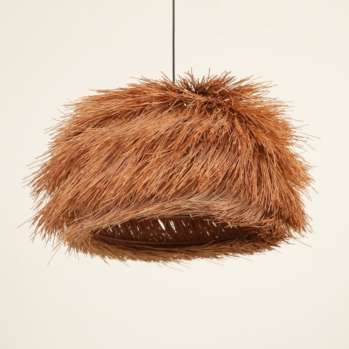 Wickora Vintage Pendelleuchte in dunklem Naturrattan &