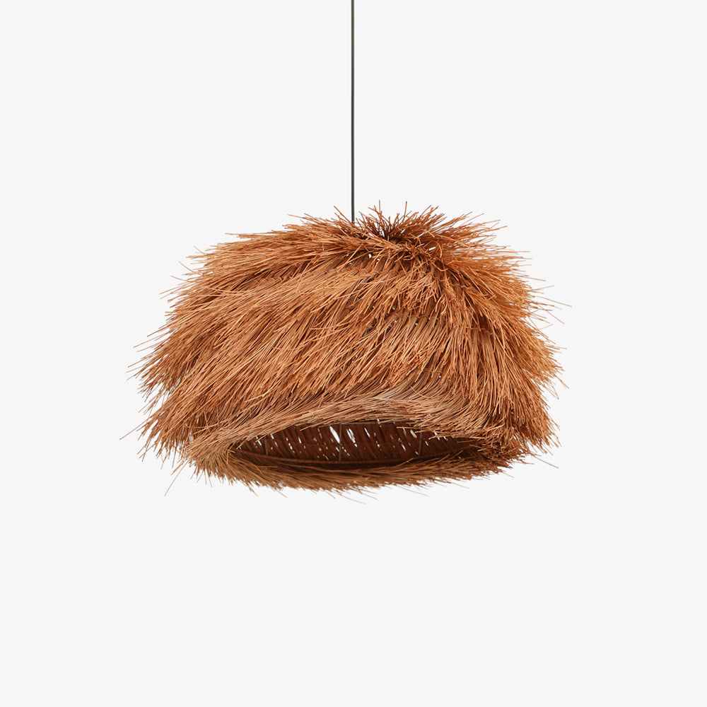 Wickora Vintage Pendelleuchte in dunklem Naturrattan &