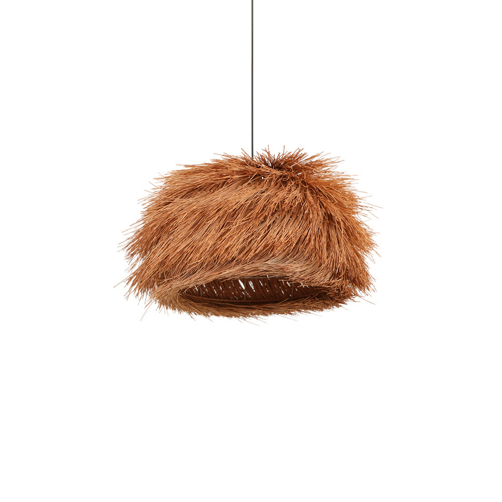 Wickora Vintage Pendelleuchte in dunklem Naturrattan &