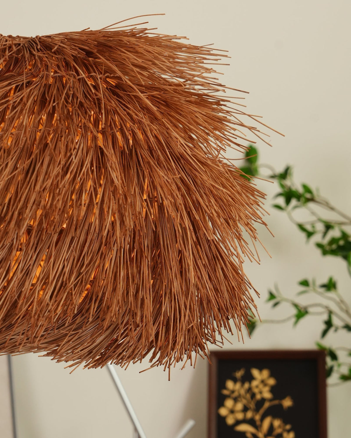 Wickora Vintage Pendelleuchte in dunklem Naturrattan &