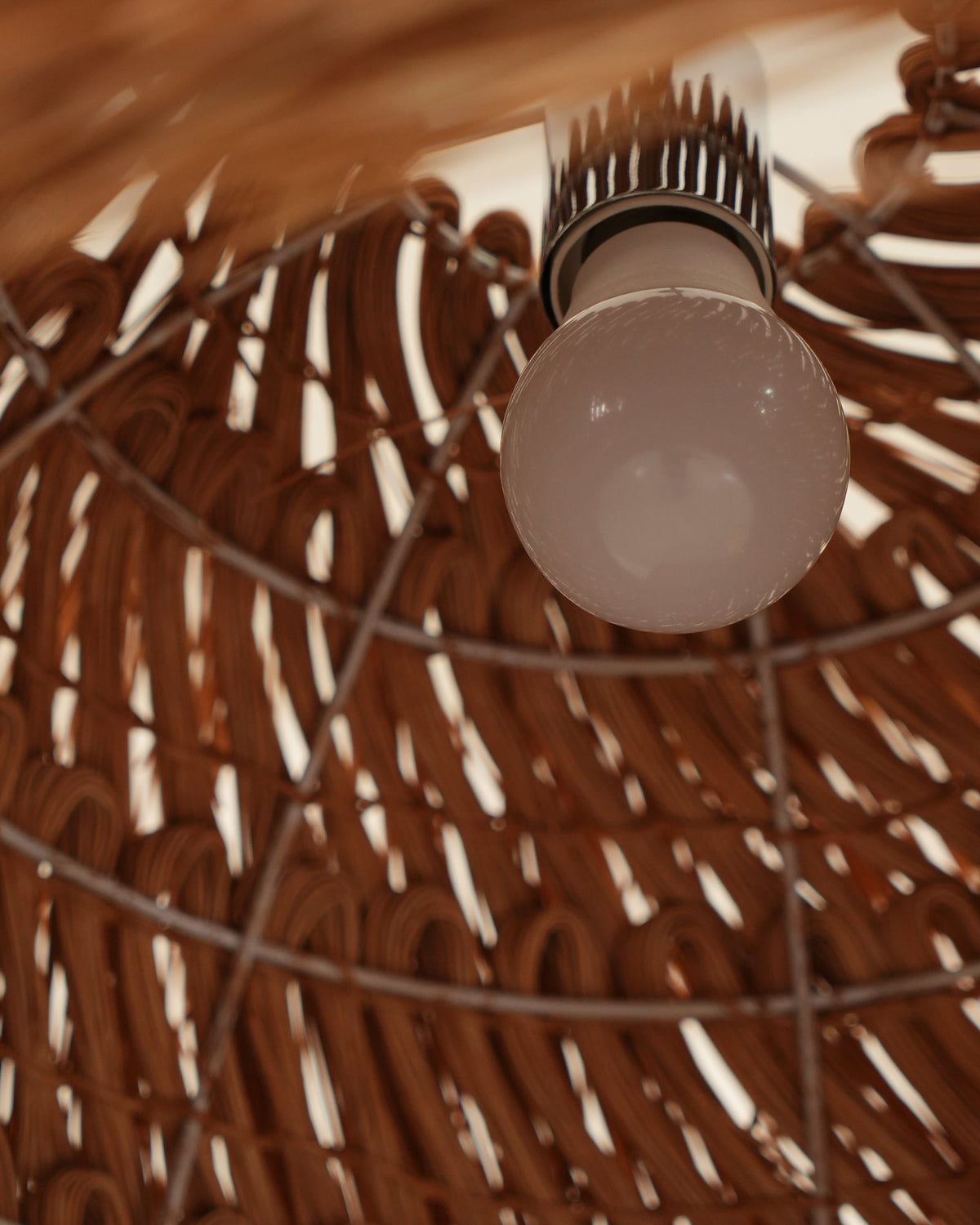 Wickora Vintage Pendelleuchte in dunklem Naturrattan &