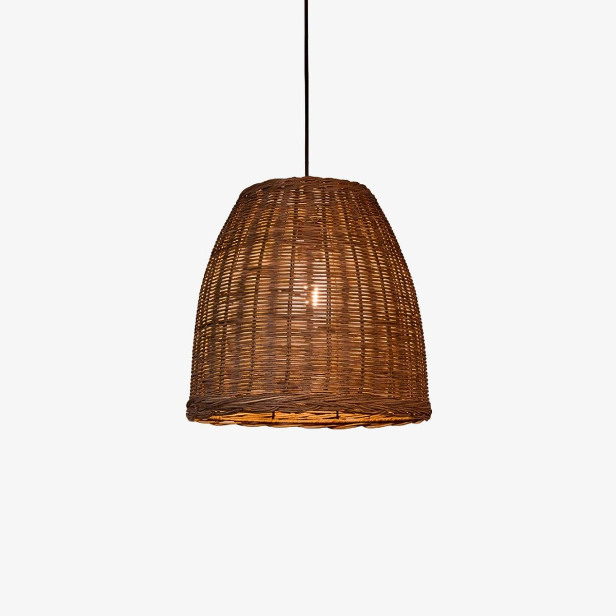 Wickora Vintage Pendelleuchte in dunklem Naturrattan &