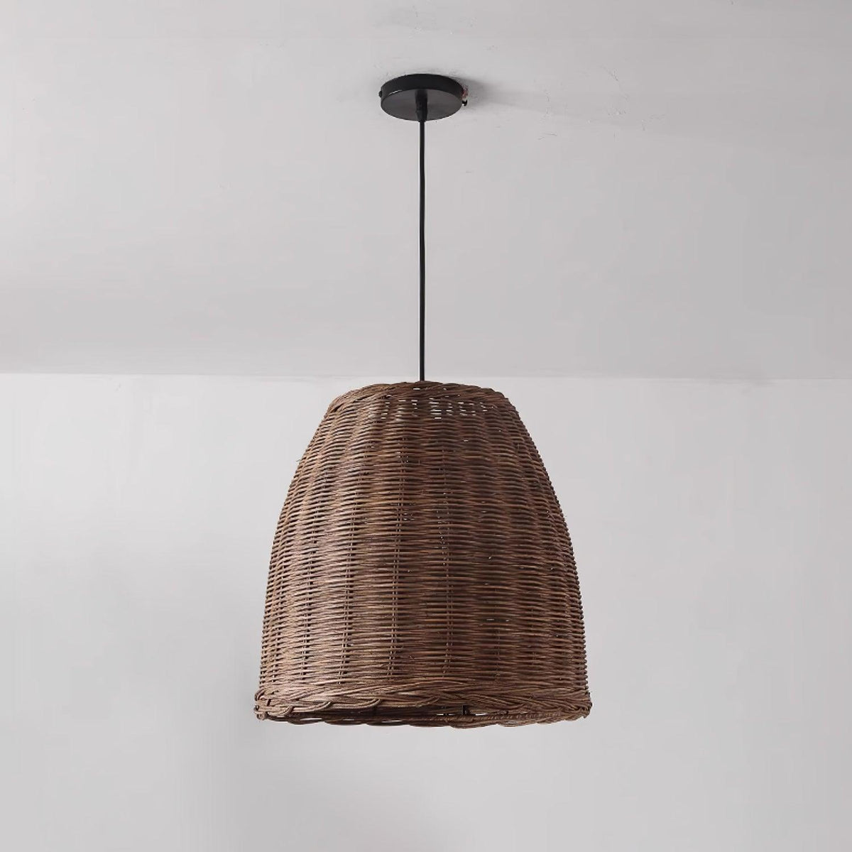 Wickora Vintage Pendelleuchte in dunklem Naturrattan &