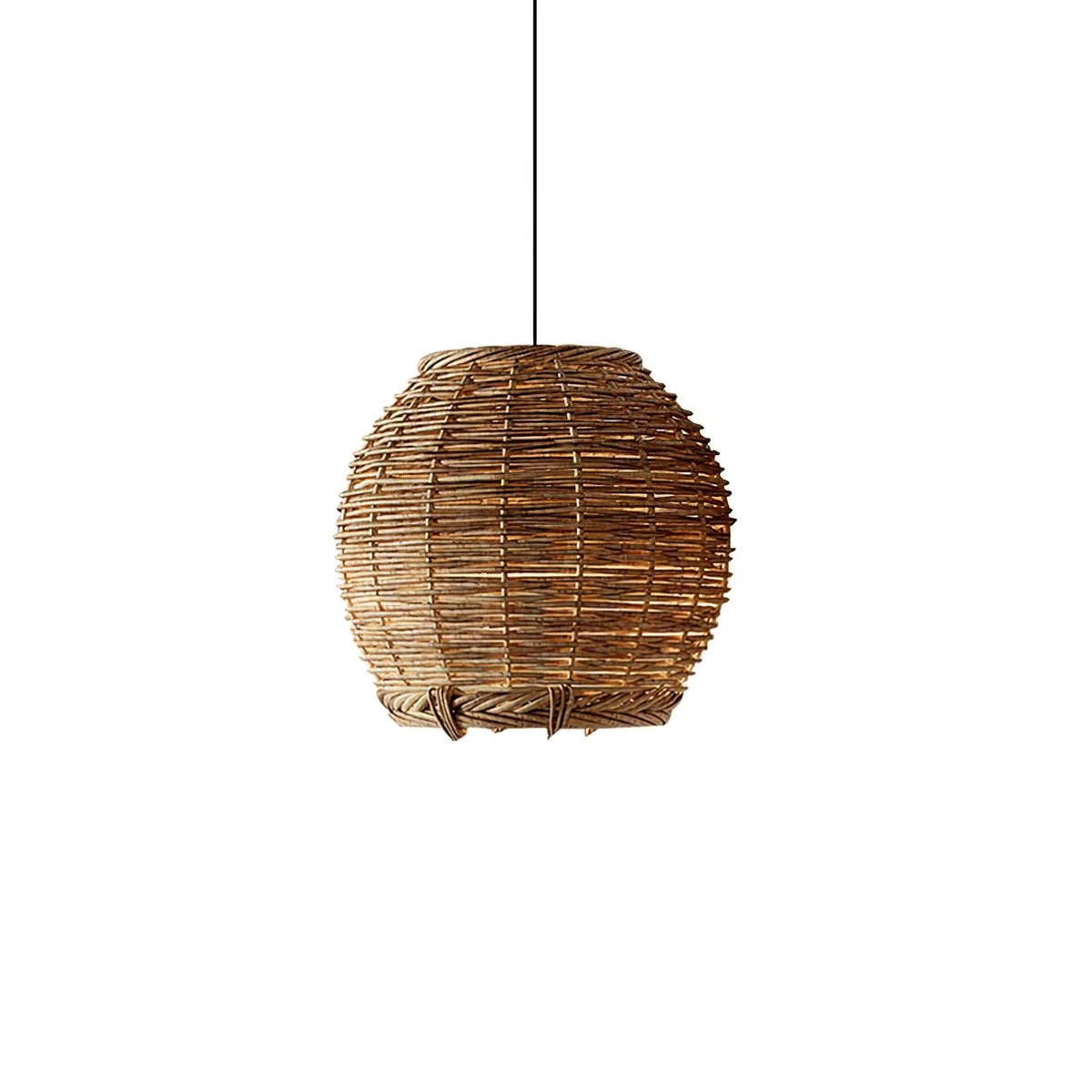 Wickora Vintage Pendelleuchte in dunklem Naturrattan &
