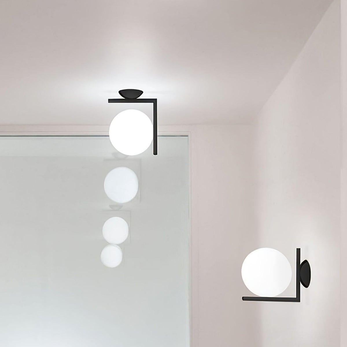 Joanna zeitgenössische minimalistische Opal-geblasene-Glas-Wandleuchte