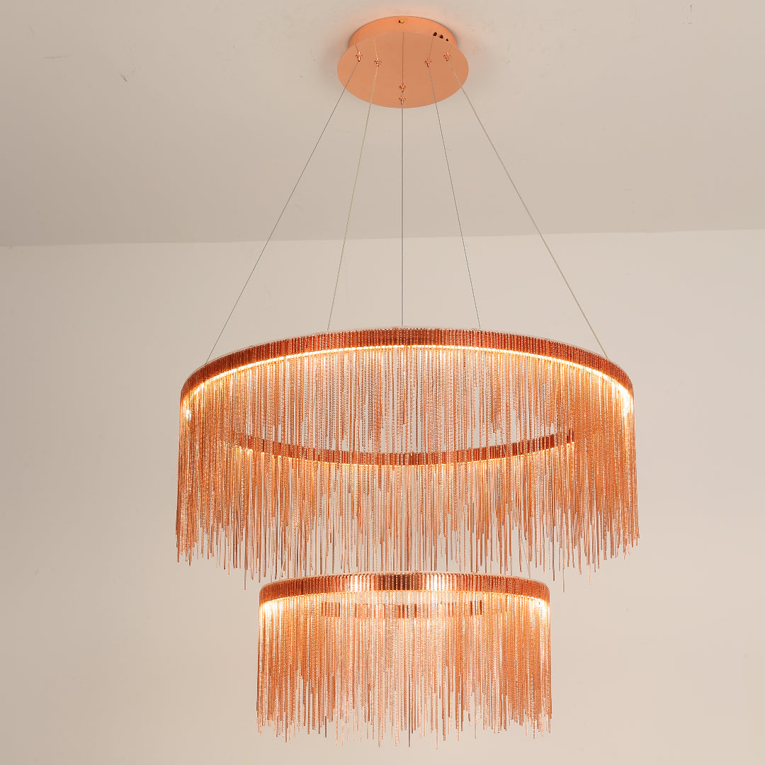 Kristy Nordisch Kronleuchter Silber/Rosegold Schlaf/Wohnzimmer