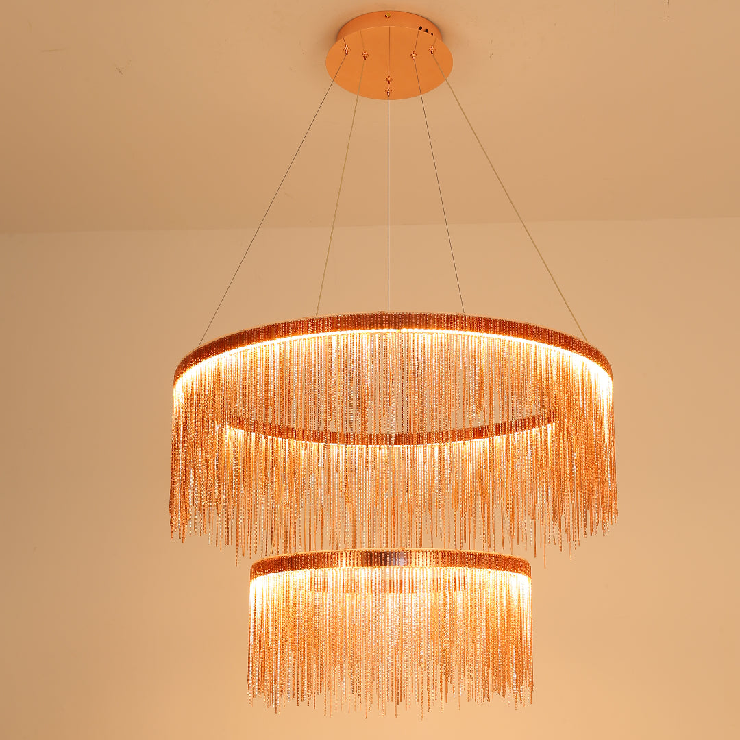 Kristy Nordisch Kronleuchter Silber/Rosegold Schlaf/Wohnzimmer