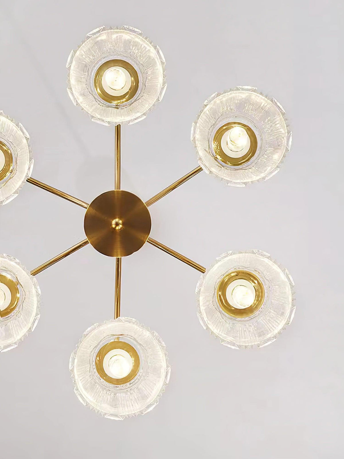 Rostor Kronleuchter Kristallglas Gold Midcentury