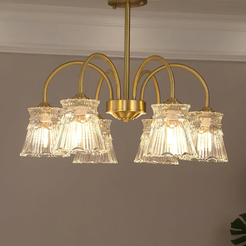Rostor Kronleuchter Kristallglas Gold Midcentury