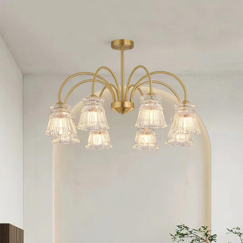 Rostor Kronleuchter Kristallglas Gold Midcentury