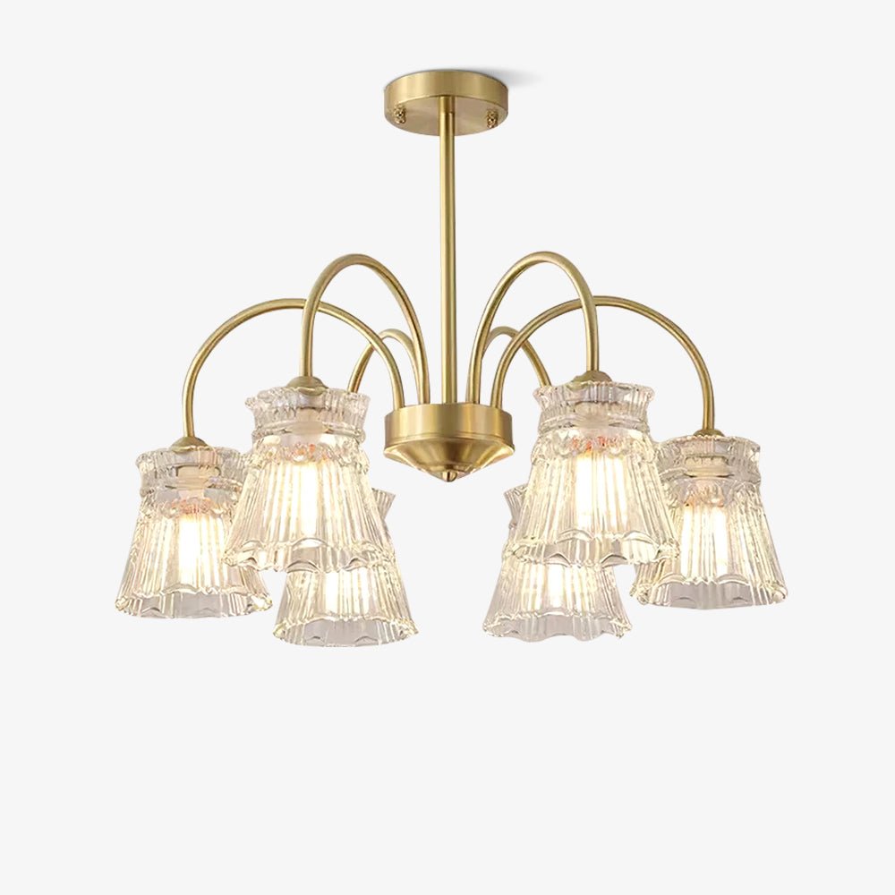 Rostor Kronleuchter Kristallglas Gold Midcentury