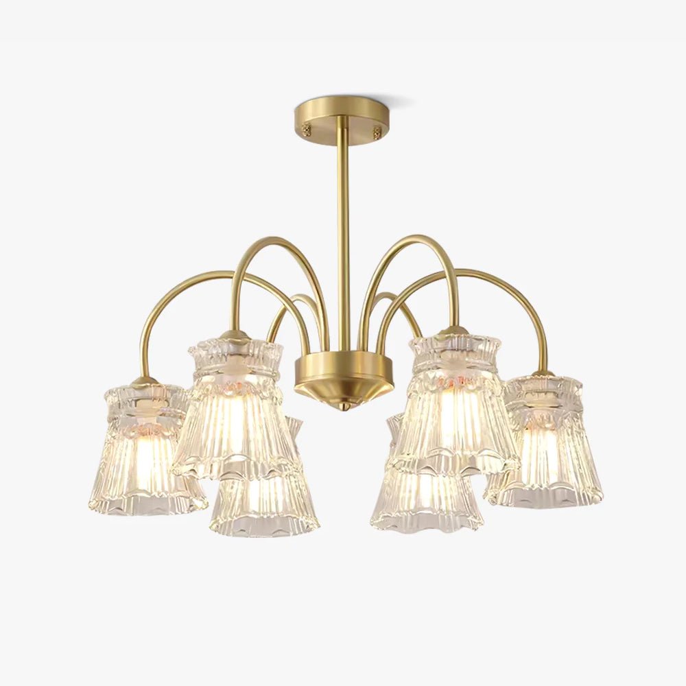 Rostor Kronleuchter Kristallglas Gold Midcentury