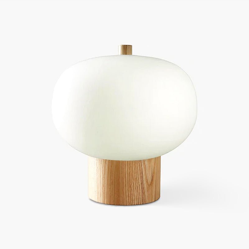 Jaldes Tischleuchte aus Holz und Glas