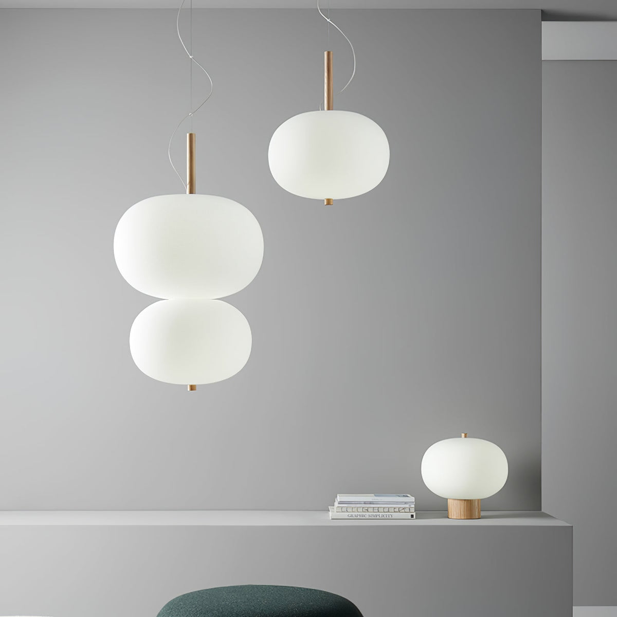 Duality Moderne Pendelleuchte aus Glas