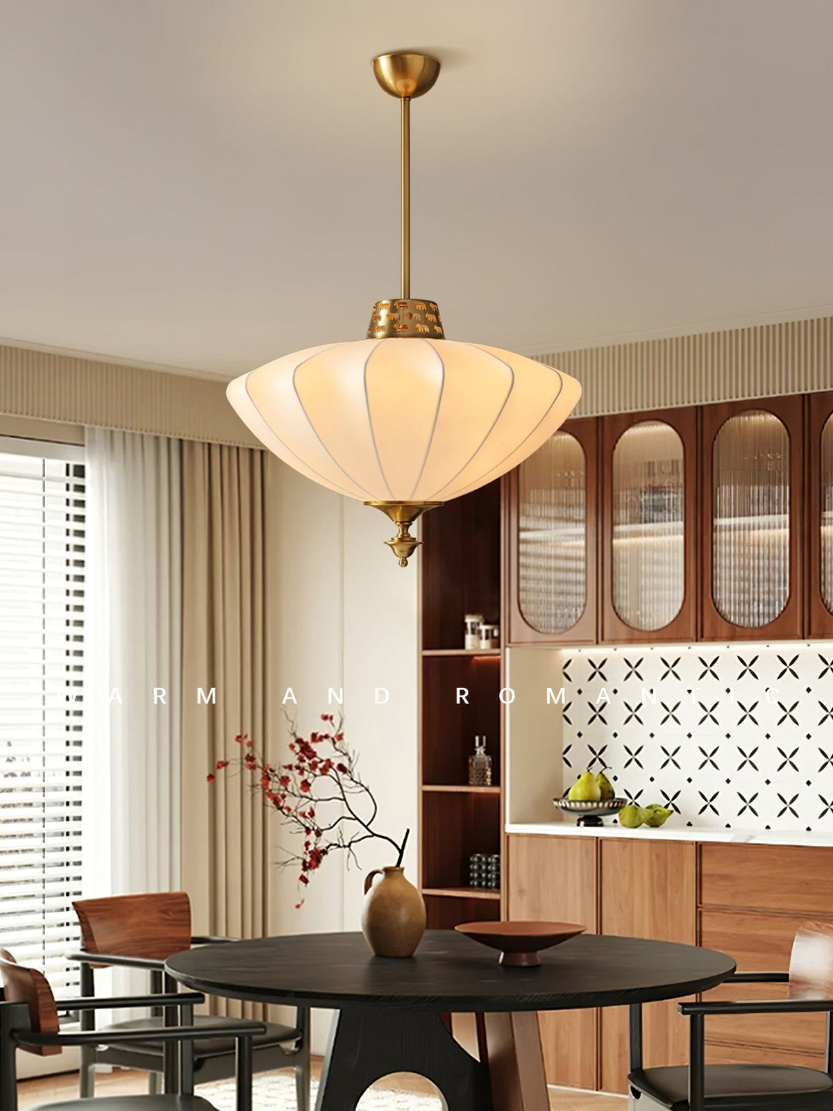 Ortalara Elegance Vintage Bloom Seiden-Pendelleuchte