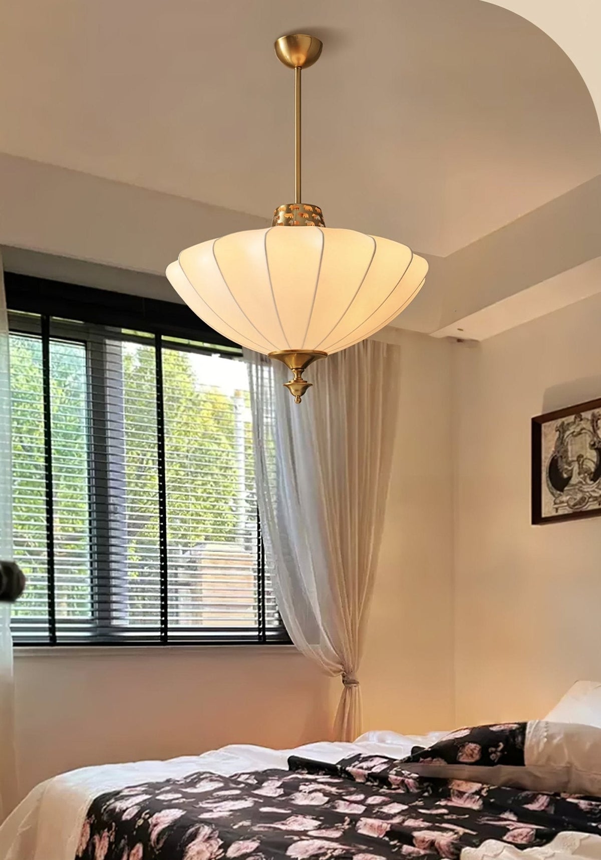 Ortalara Elegance Vintage Bloom Seiden-Pendelleuchte