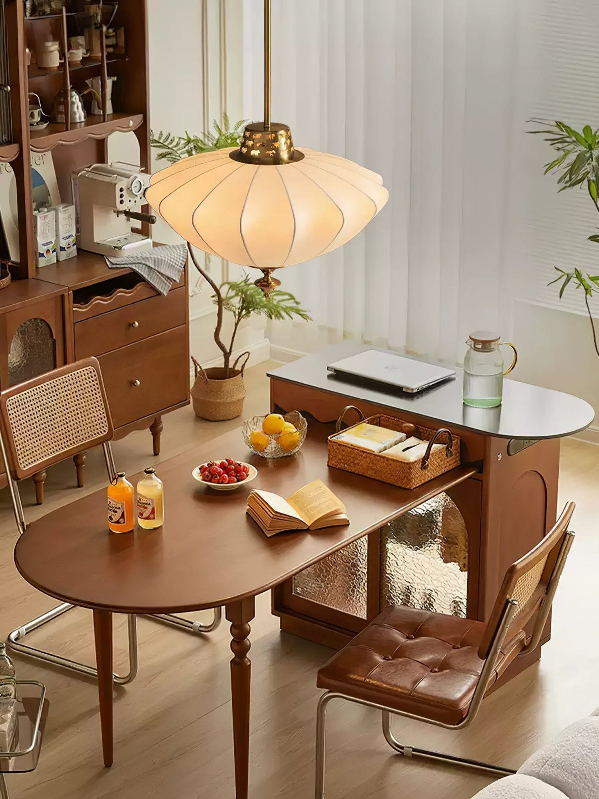 Ortalara Elegance Vintage Bloom Seiden-Pendelleuchte