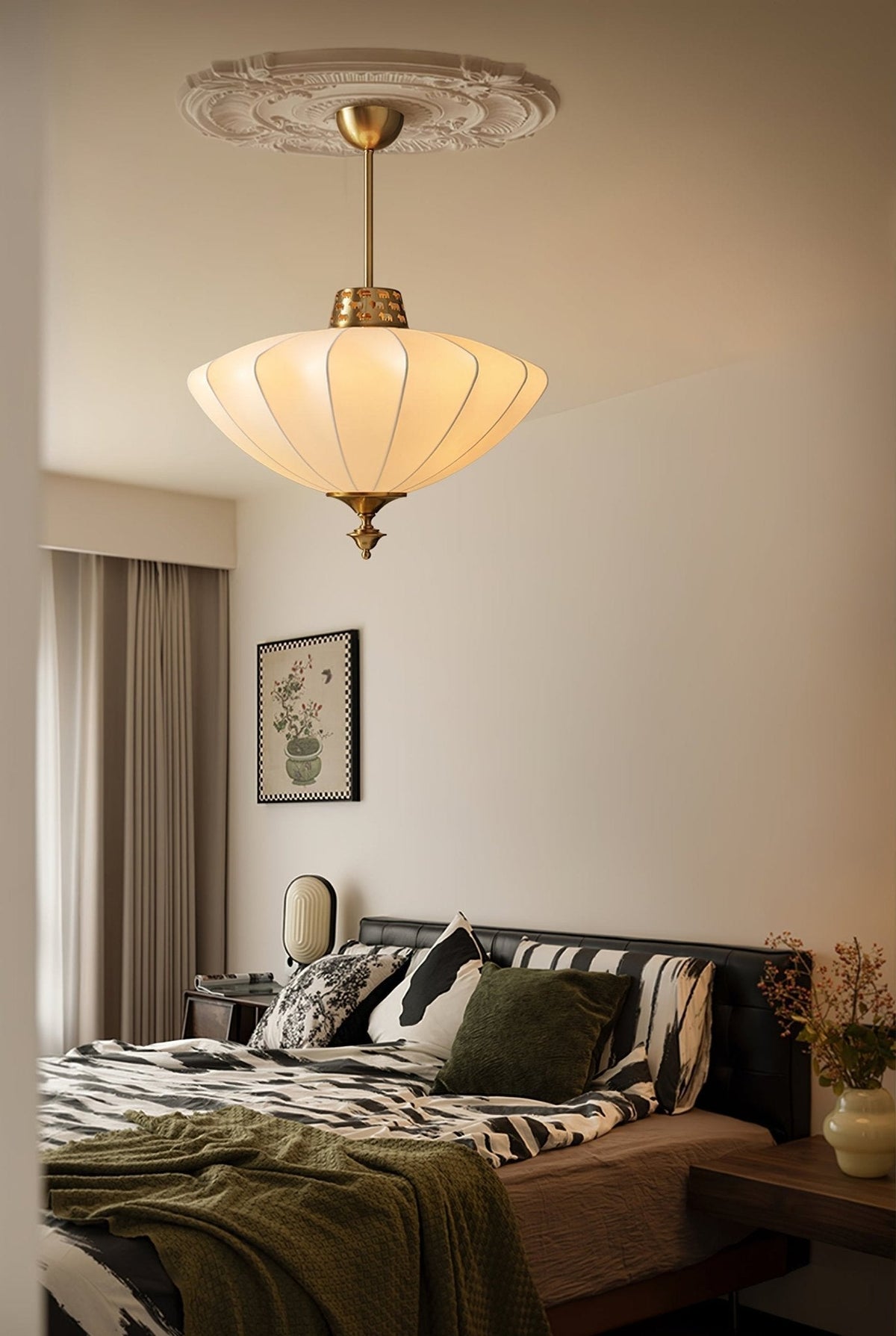 Ortalara Elegance Vintage Bloom Seiden-Pendelleuchte