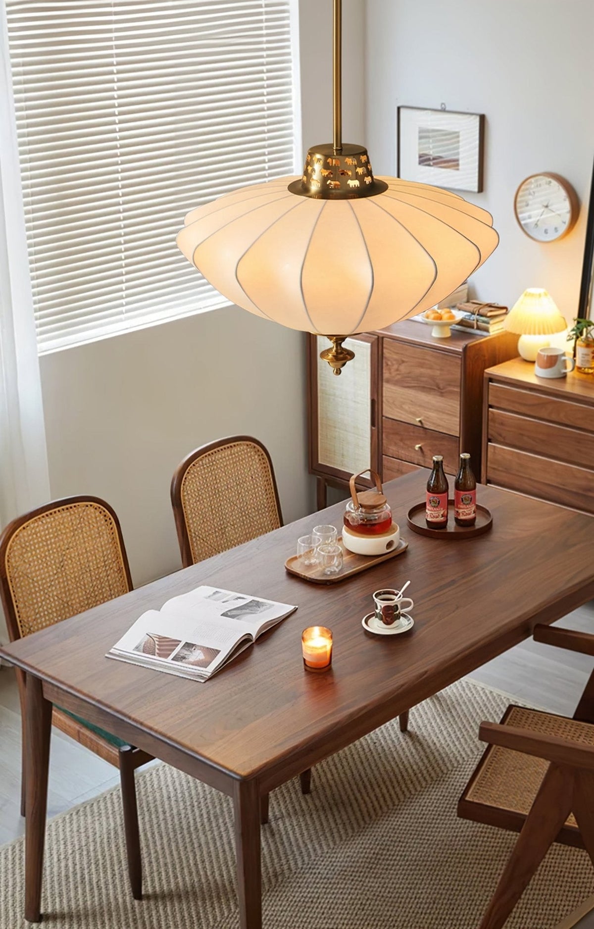 Ortalara Elegance Vintage Bloom Seiden-Pendelleuchte