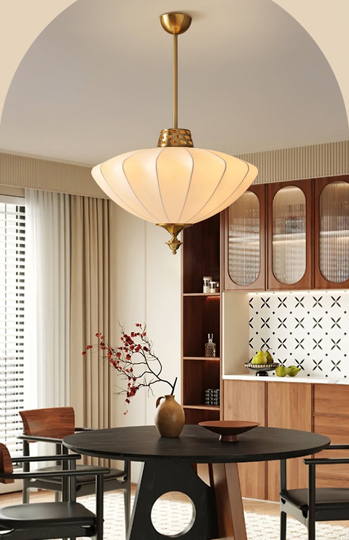 Ortalara Elegance Vintage Bloom Seiden-Pendelleuchte