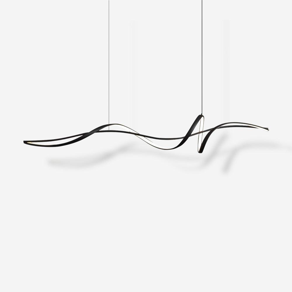 Calelina moderne schwarze LED-Wellen-Pendelleuchte