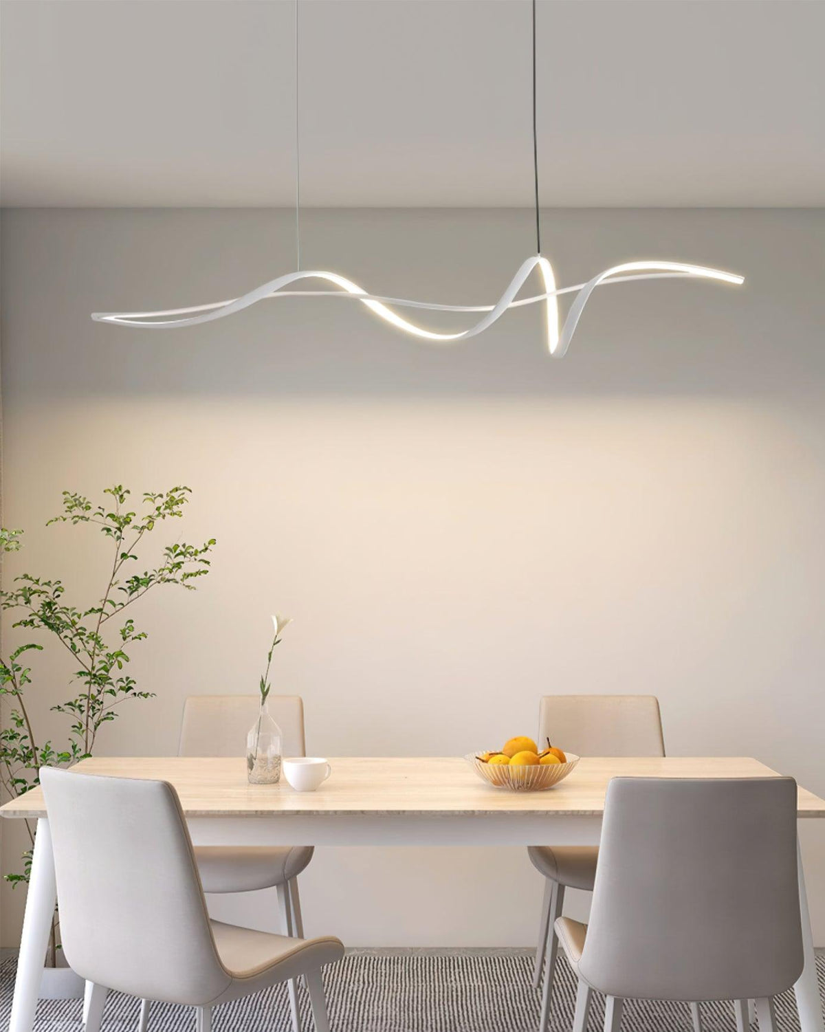 Calelina moderne schwarze LED-Wellen-Pendelleuchte