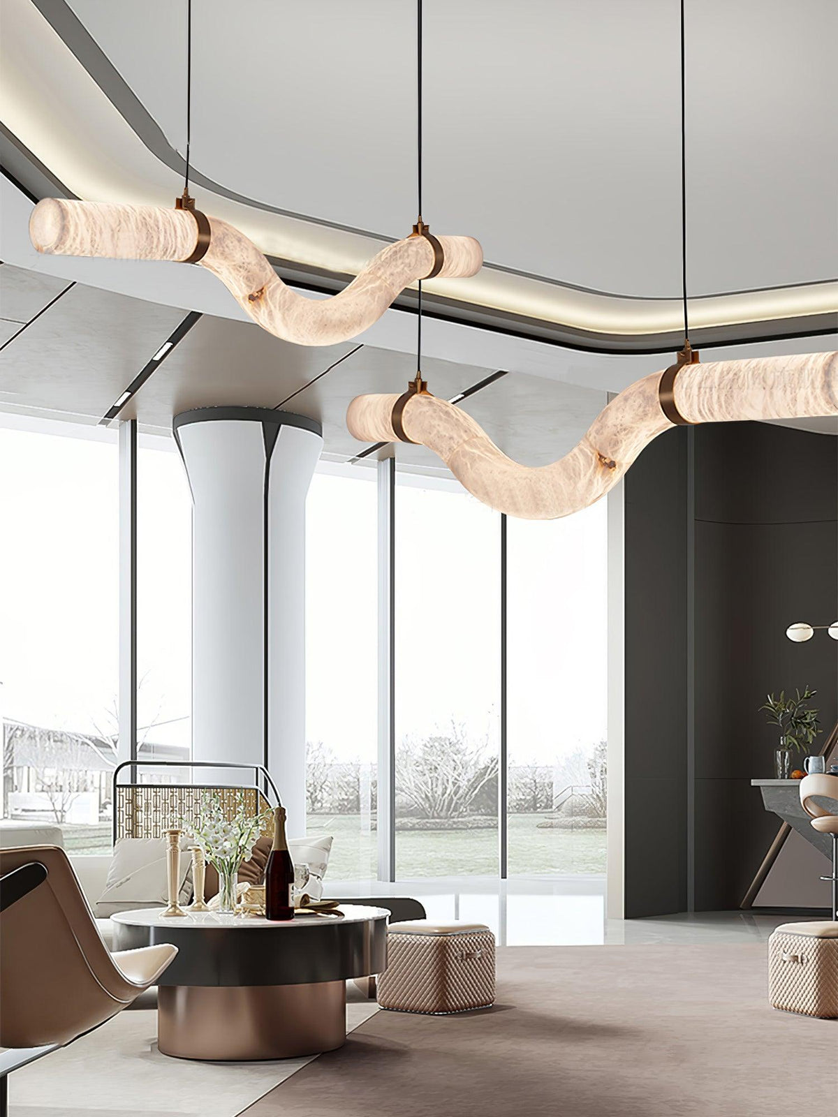 Luste Alabaster Pendelleuchte Kronleuchter
