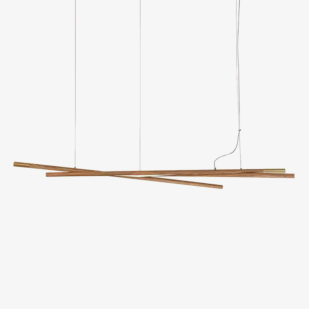 Elvuaine Kronleuchter Holz Linear LED