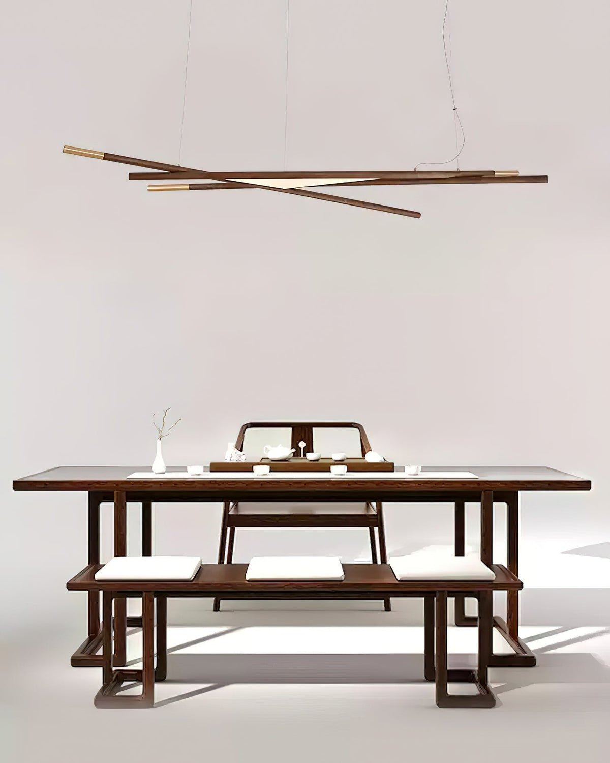 Elvuaine Kronleuchter Holz Linear LED