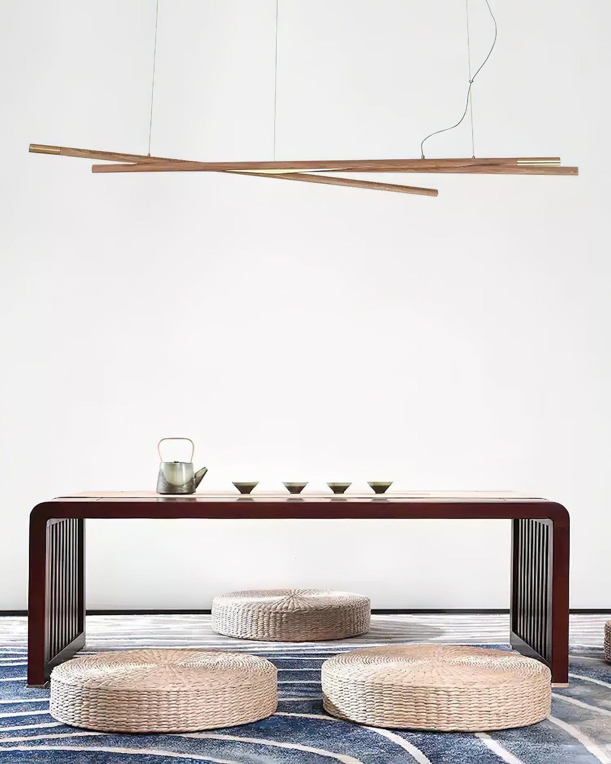 Elvuaine Kronleuchter Holz Linear LED