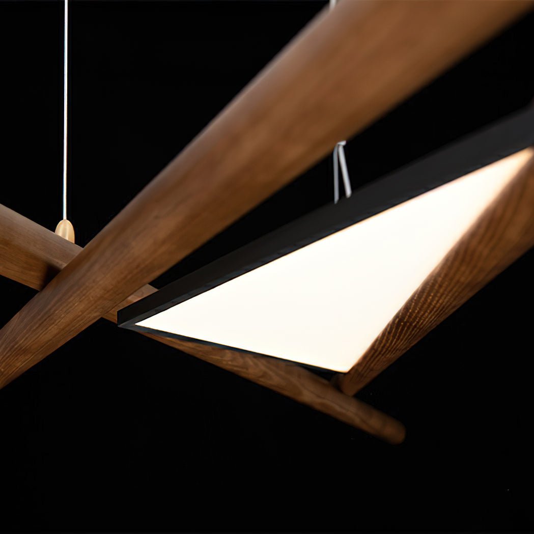 Elvuaine Kronleuchter Holz Linear LED