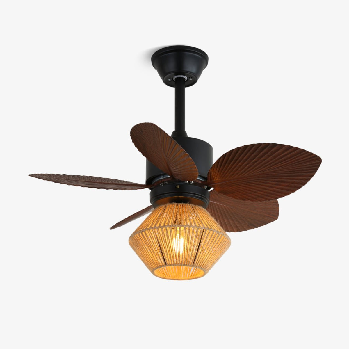 Solaya tropischer Rattan-Deckenventilator mit Beleuchtung