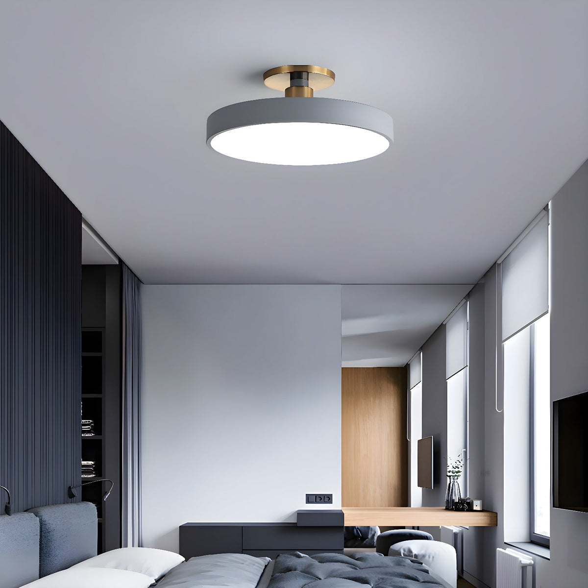 Aureiella flache Deckenleuchte Schwarz und Gold moderne Ausführung