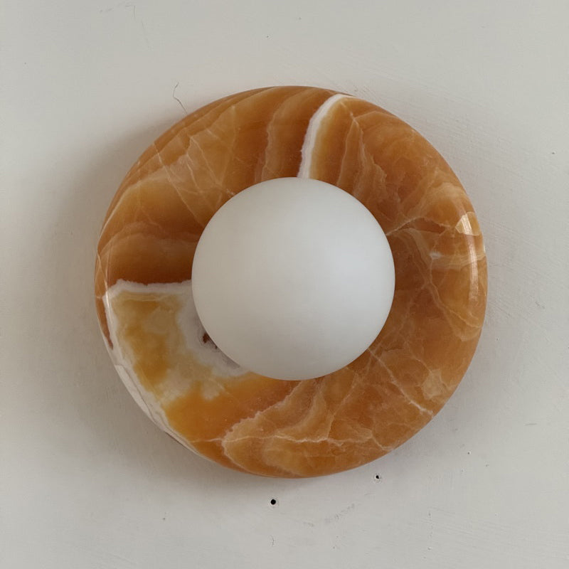 Renisenne Wandleuchte aus gelbem Onyx