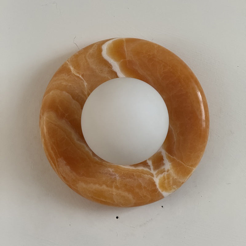 Renisenne Wandleuchte aus gelbem Onyx