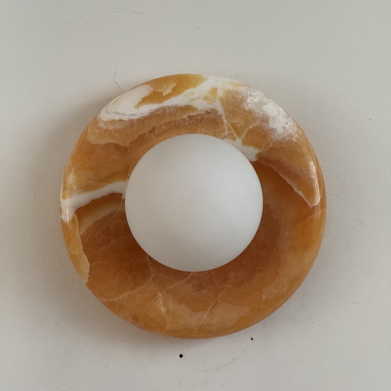 Renisenne Wandleuchte aus gelbem Onyx