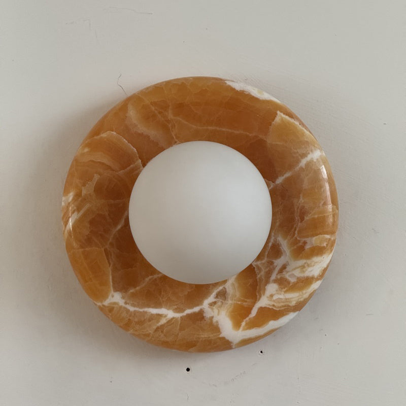 Renisenne Wandleuchte aus gelbem Onyx