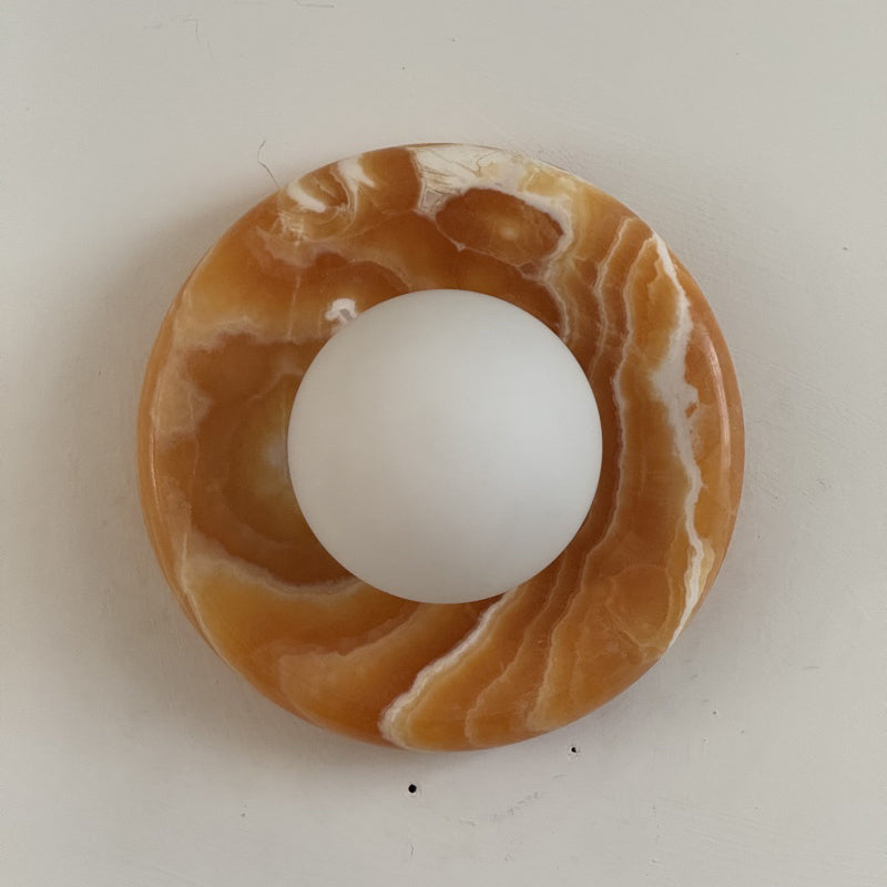 Renisenne Wandleuchte aus gelbem Onyx