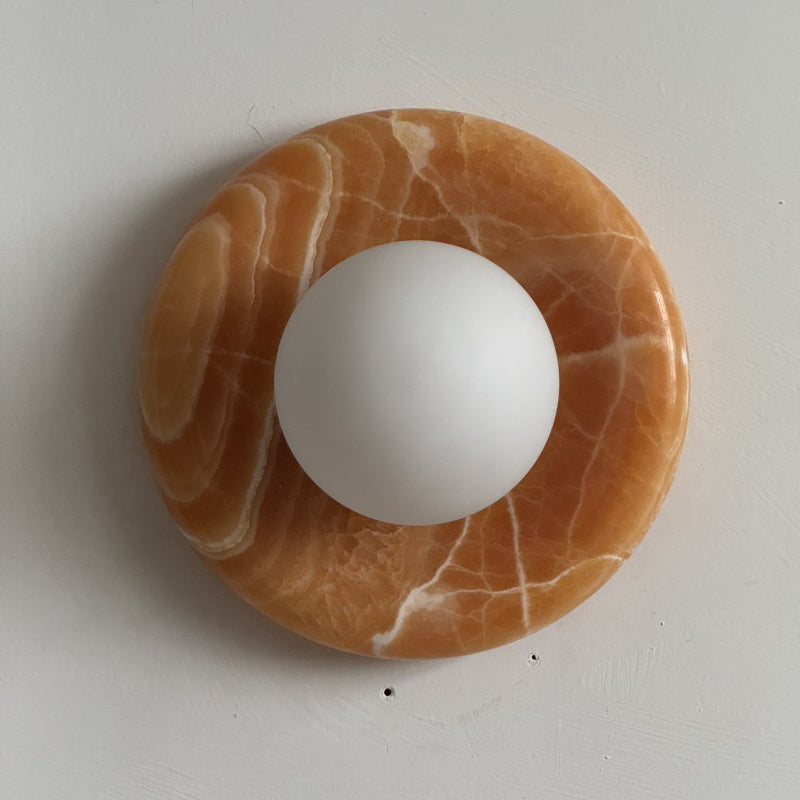 Renisenne Wandleuchte aus gelbem Onyx