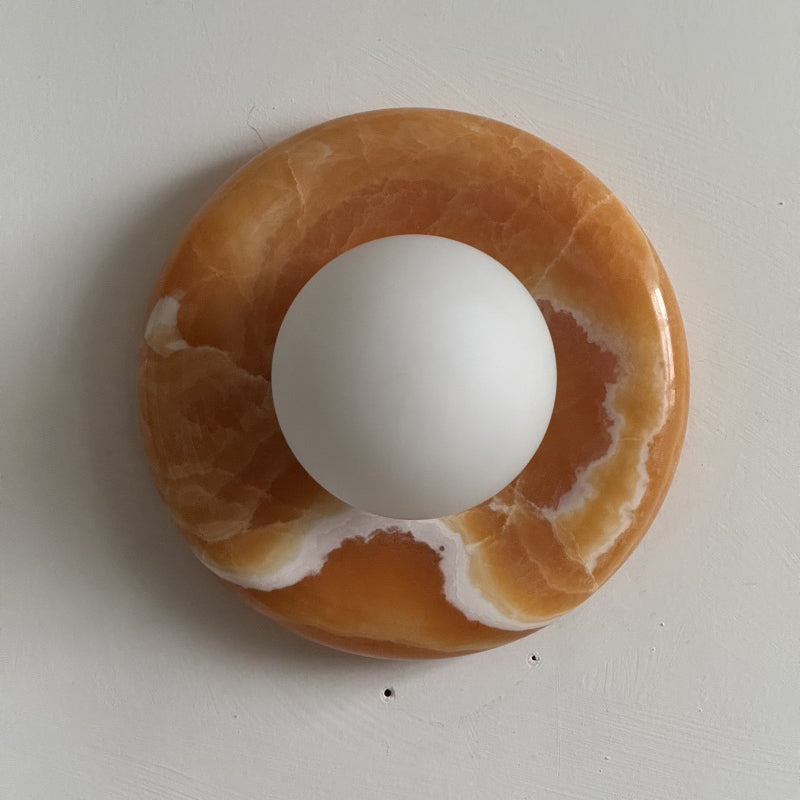 Renisenne Wandleuchte aus gelbem Onyx