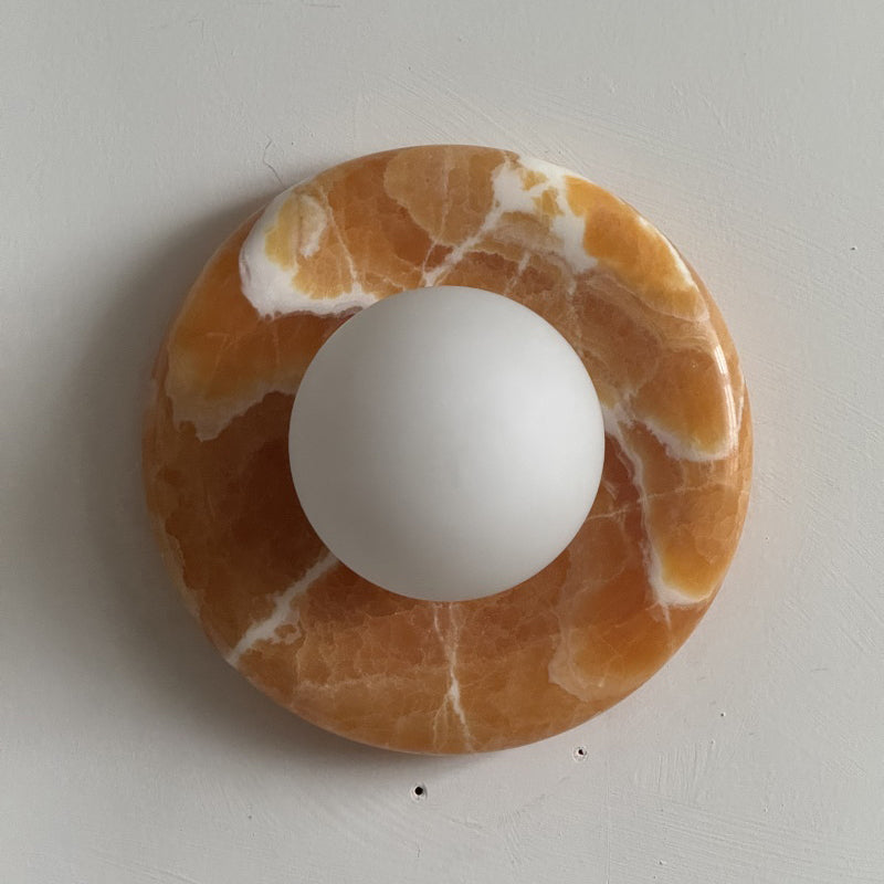 Renisenne Wandleuchte aus gelbem Onyx