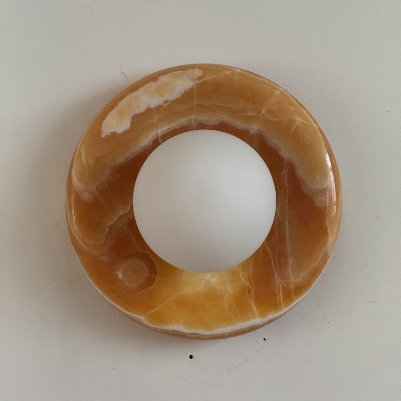Renisenne Wandleuchte aus gelbem Onyx