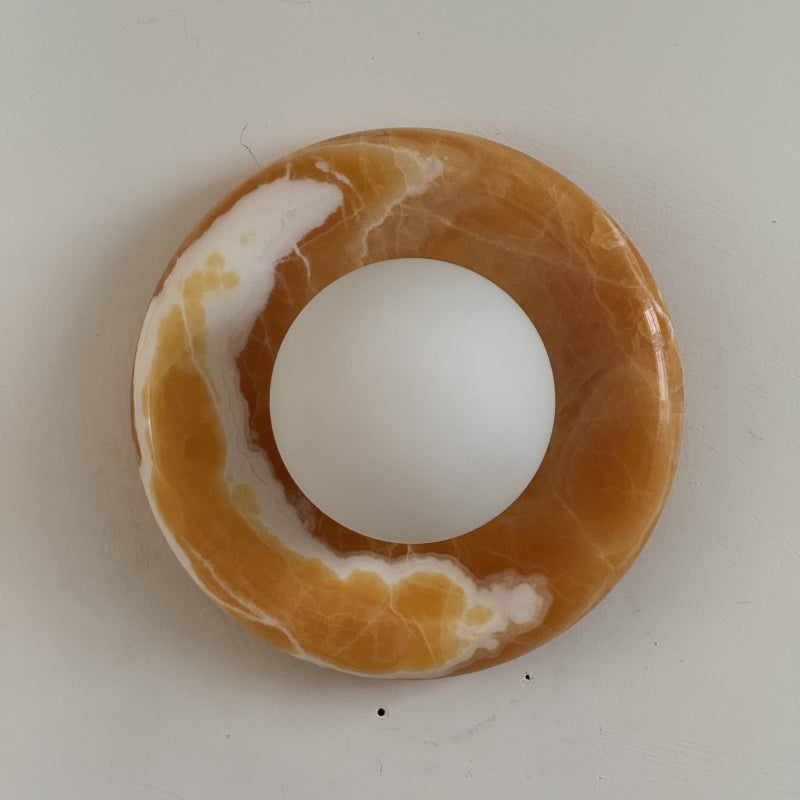 Renisenne Wandleuchte aus gelbem Onyx